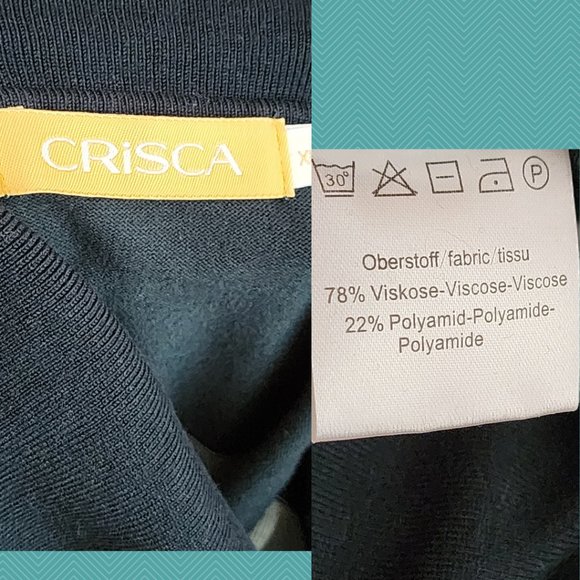 Crisca Forest Green Striped Knit Cowl Neck Sweater - Picture 5 of 5